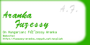 aranka fuzessy business card